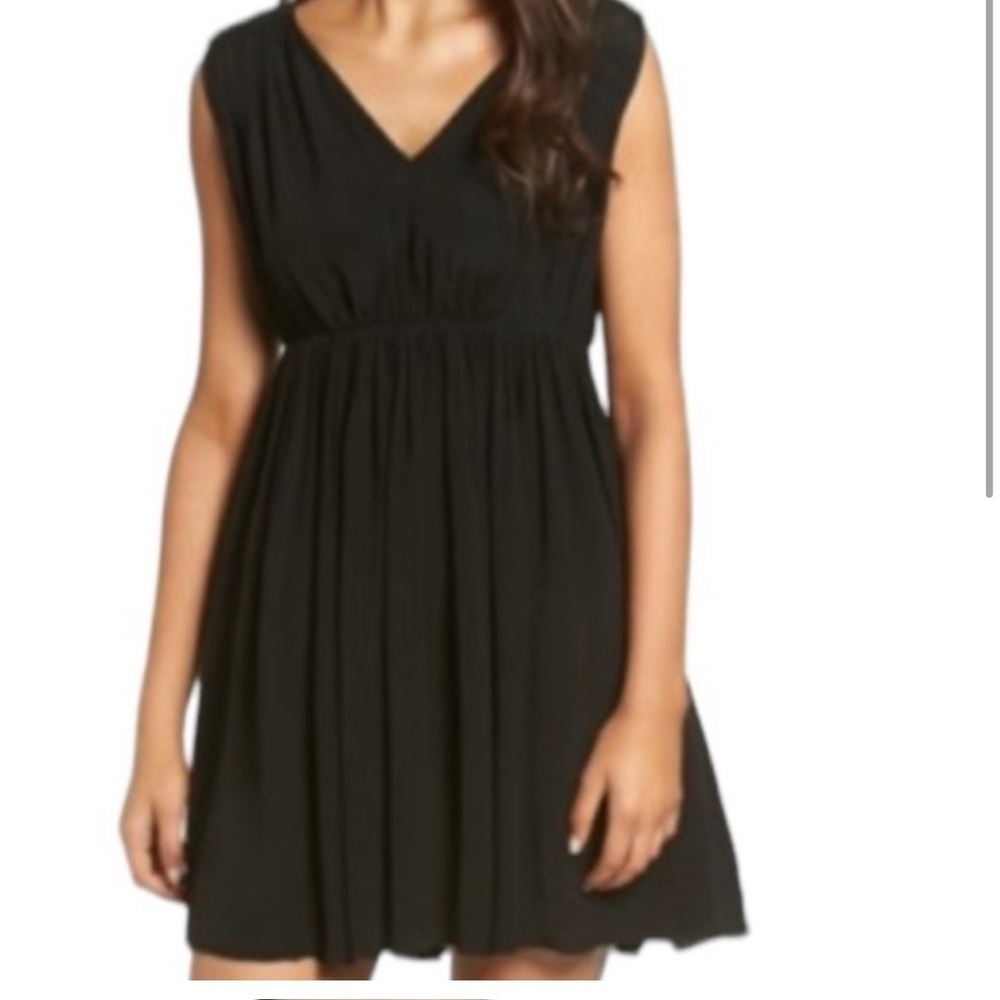 Madewell Magnolia Tie Back Dress‎ Black Sleeveless V-Neck Size S